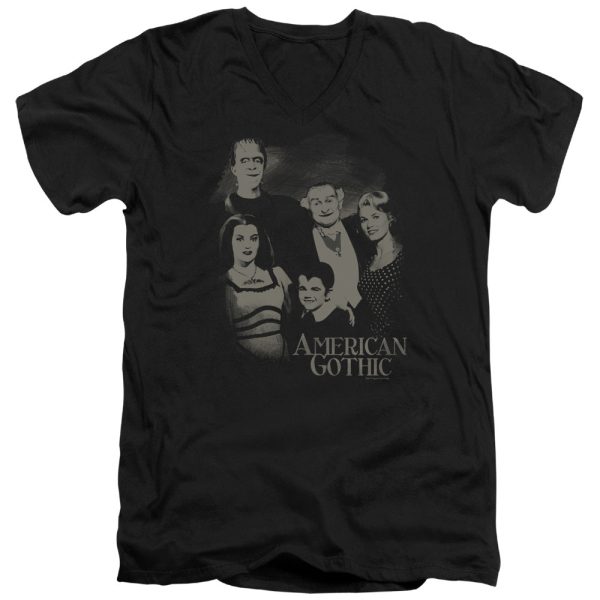 MUNSTERS : AMERICAN GOTHIC S\S ADULT V NECK T-SHIRT 30\1 BLACK SM Online