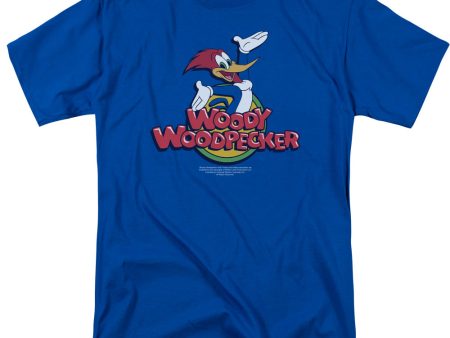 WOODY WOODPECKER : WOODY S\S ADULT 100% COTTON 18\1 T-SHIRT ROYAL BLUE XL Hot on Sale