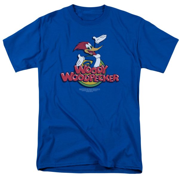 WOODY WOODPECKER : WOODY S\S ADULT 100% COTTON 18\1 T-SHIRT ROYAL BLUE XL Hot on Sale