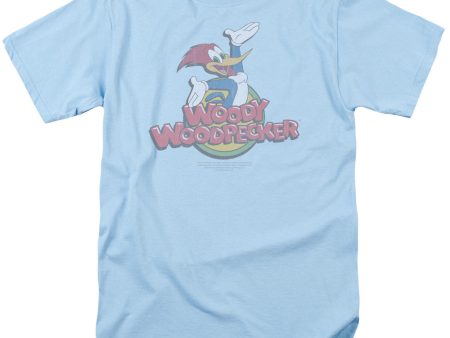 WOODY WOODPECKER : RETRO FADE S\S ADULT 100% COTTON 18\1 T-SHIRT LIGHT BLUE 3X Supply