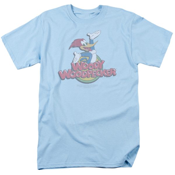 WOODY WOODPECKER : RETRO FADE S\S ADULT 100% COTTON 18\1 T-SHIRT LIGHT BLUE 3X Supply