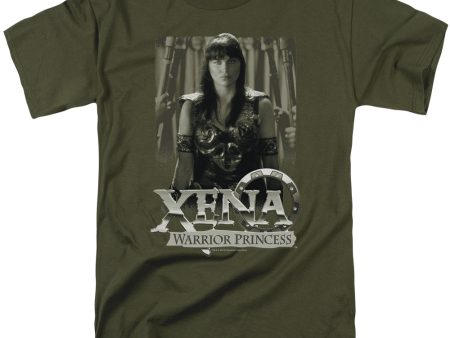 XENA : HONORED S\S ADULT 100% COTTON 18\1 T-SHIRT Military Green SM Discount