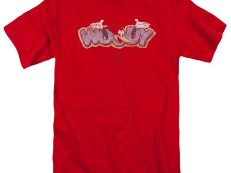 WOODY WOODPECKER : SKETCHY BIRD S\S ADULT 100% COTTON 18\1 T-SHIRT RED 3X Hot on Sale