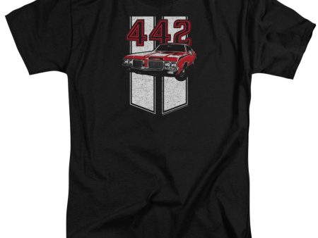 OLDSMOBILE : 442 ADULT TALL T-SHIRT FIT SHORT SLEEVE Black XL For Sale