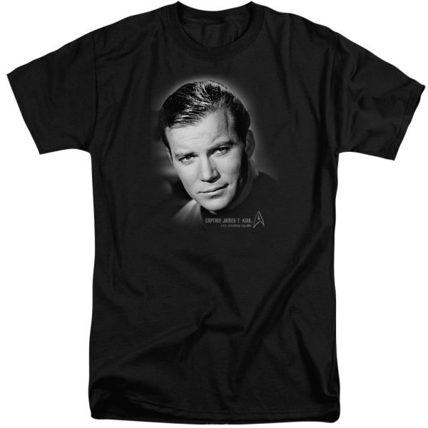 STAR TREK : CAPTAIN KIRK PORTRAIT S\S ADULT TALL T-SHIRT BLACK 3X Online now