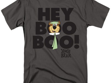 YOGI BEAR : HEY BOO BOO S\S ADULT 100% COTTON 18\1 T-SHIRT Charcoal 2X Online