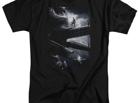 POWER RANGERS : BLACK ZORD POSTER ADULT TALL T-SHIRT FIT SHORT SLEEVE Black 2X Sale