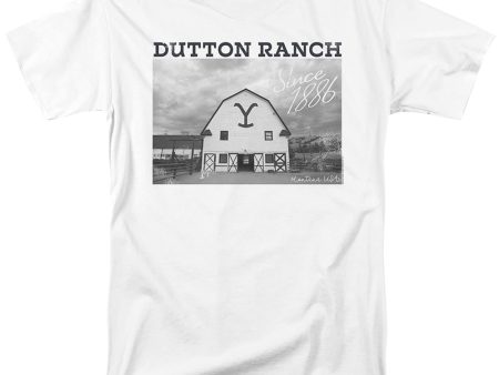 YELLOWSTONE : DUTTON BARN S\S ADULT 100% COTTON 18\1 T-SHIRT White 3X Online now