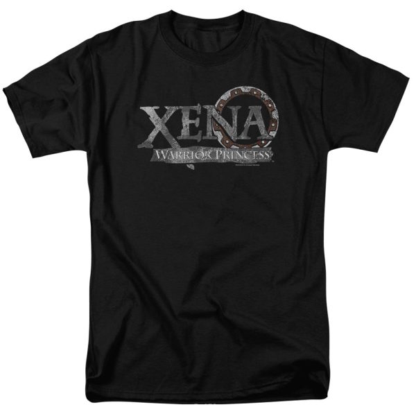 XENA : BATTERED LOGO S\S ADULT 100% COTTON 18\1 T-SHIRT Black 2X For Cheap