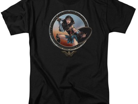 WONDER WOMAN MOVIE : BATTLE POSE S\S ADULT 100% COTTON 18\1 T-SHIRT Black 3X Fashion