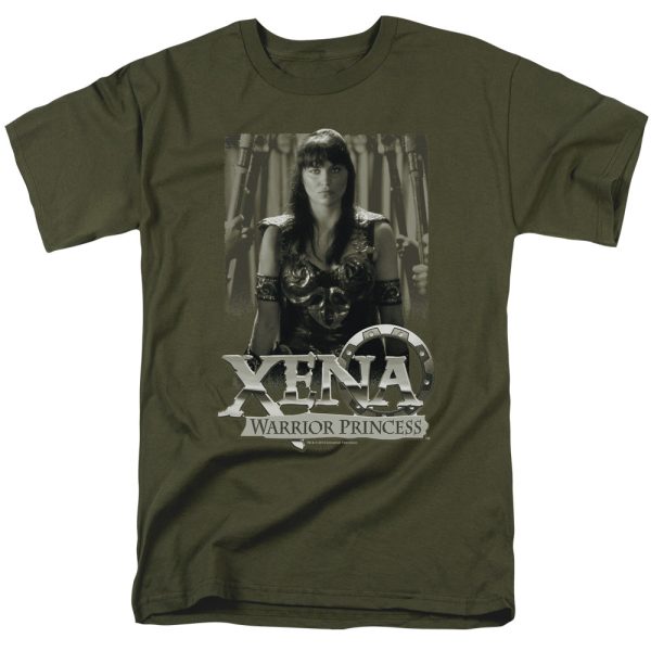 XENA : HONORED S\S ADULT 100% COTTON 18\1 T-SHIRT Military Green MD For Sale