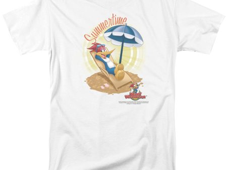 WOODY WOODPECKER : SUMMERTIME S\S ADULT 100% COTTON 18\1 T-SHIRT WHITE LG Supply