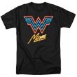 WONDER WOMAN 84 : WONDER MOM NEON S\S ADULT 100% COTTON 18\1 T-SHIRT Black SM Online now