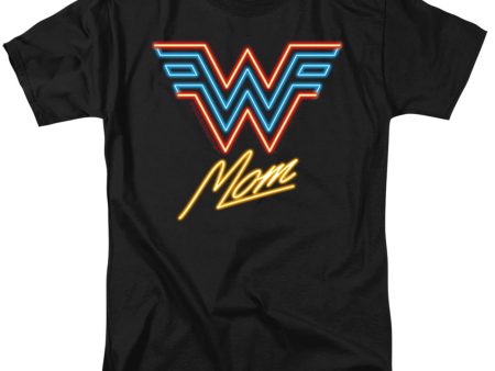 WONDER WOMAN 84 : WONDER MOM NEON S\S ADULT 100% COTTON 18\1 T-SHIRT Black SM Online now