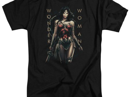 WONDER WOMAN MOVIE : ARMED AND DANGEROUS ADULT TALL T-SHIRT FIT SHORT SLEEVE Black 2X Sale