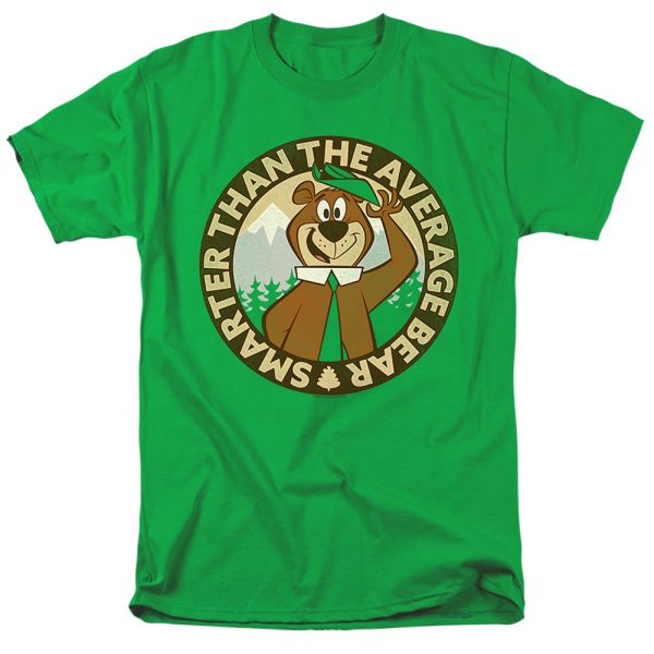 YOGI BEAR : SMARTER THAN AVERAGE S\S ADULT 100% COTTON 18\1 T-SHIRT Kelly Green MD Discount