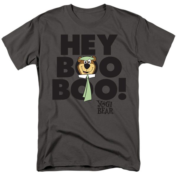 YOGI BEAR : HEY BOO BOO S\S ADULT 100% COTTON 18\1 T-SHIRT Charcoal MD Online