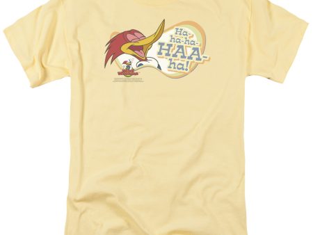 WOODY WOODPECKER : FAMOUS LAUGH S\S ADULT 100% COTTON 18\1 T-SHIRT BANANA 2X Online