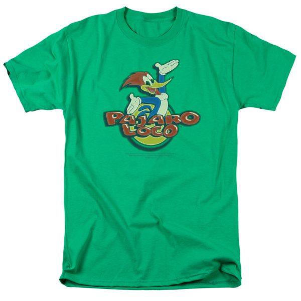 WOODY WOODPECKER : LOCO S\S ADULT 100% COTTON 18\1 T-SHIRT KELLY GREEN 4X on Sale