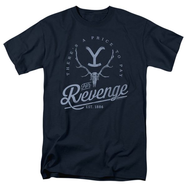 YELLOWSTONE : REVENGE SKULL S\S ADULT 100% COTTON 18\1 T-SHIRT Navy SM Online now