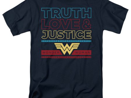 WONDER WOMAN 84 : TRUTH LOVE JUSTICE S\S ADULT 100% COTTON 18\1 T-SHIRT Navy 4X Fashion