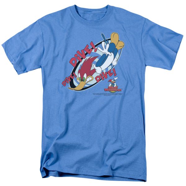 WOODY WOODPECKER : DIVE S\S ADULT 100% COTTON 18\1 T-SHIRT CAROLINA BLUE XL For Sale