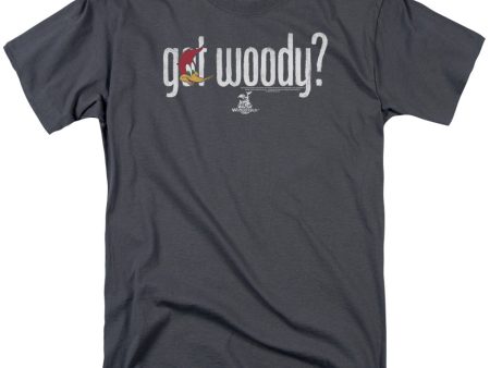 WOODY WOODPECKER : GOT WOODY S\S ADULT 100% COTTON 18\1 T-SHIRT CHARCOAL 3X Online Hot Sale