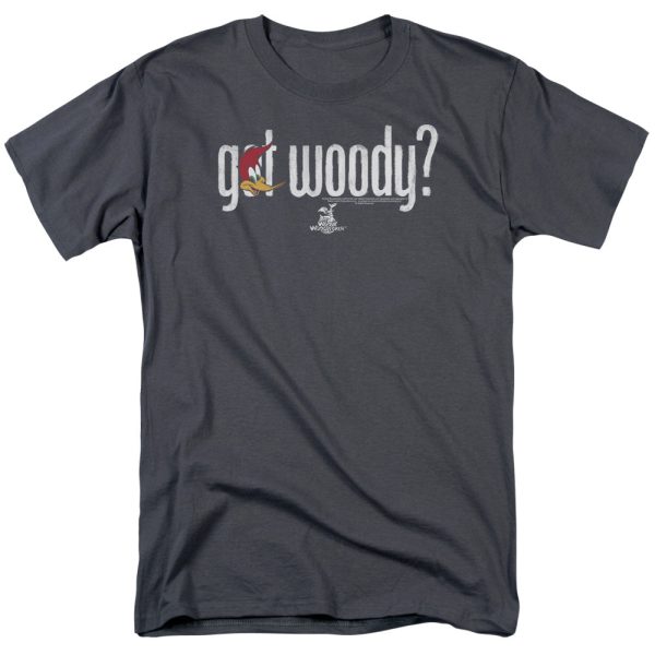 WOODY WOODPECKER : GOT WOODY S\S ADULT 100% COTTON 18\1 T-SHIRT CHARCOAL 3X Online Hot Sale