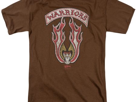 WARRIORS : EMBLEM S\S ADULT 100% COTTON 18\1 T-SHIRT COFFEE 3X on Sale