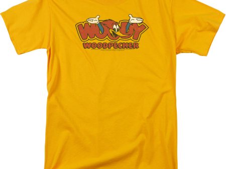 WOODY WOODPECKER : IN LOGO S\S ADULT 100% COTTON 18\1 T-SHIRT Gold 2X Online Hot Sale