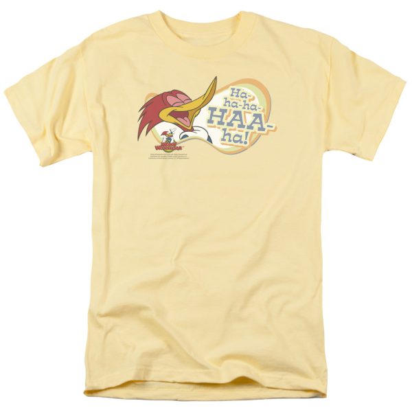 WOODY WOODPECKER : FAMOUS LAUGH S\S ADULT 100% COTTON 18\1 T-SHIRT BANANA 3X Fashion