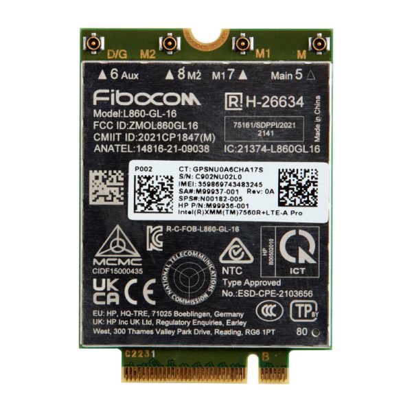 HP 4G LTE Modem m.2 WWAN Cat 16 L860-GL-16 Mobile Broadband Cellular (compatible with WWAN-ready EliteBook 630 640 645 660 665 830 835 840 845 860 865 1040 G11, x360 G11, ProBook 440 445 460 465 G11, ZBook Firefly Fury Power 14 16 G11 G11A) Online now